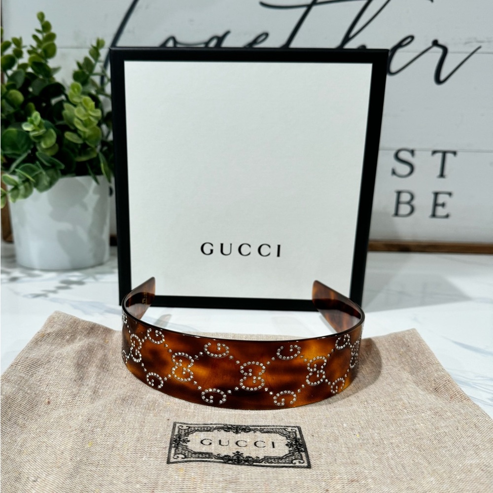 Authentic GG crystals hairband with box and dust bag